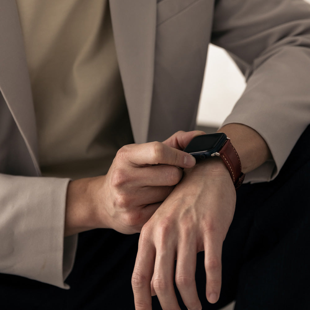 Apple Watch イタリアンレザーバンド トスカーナ皮革協会認定植物タンニン鞣し革ベルト