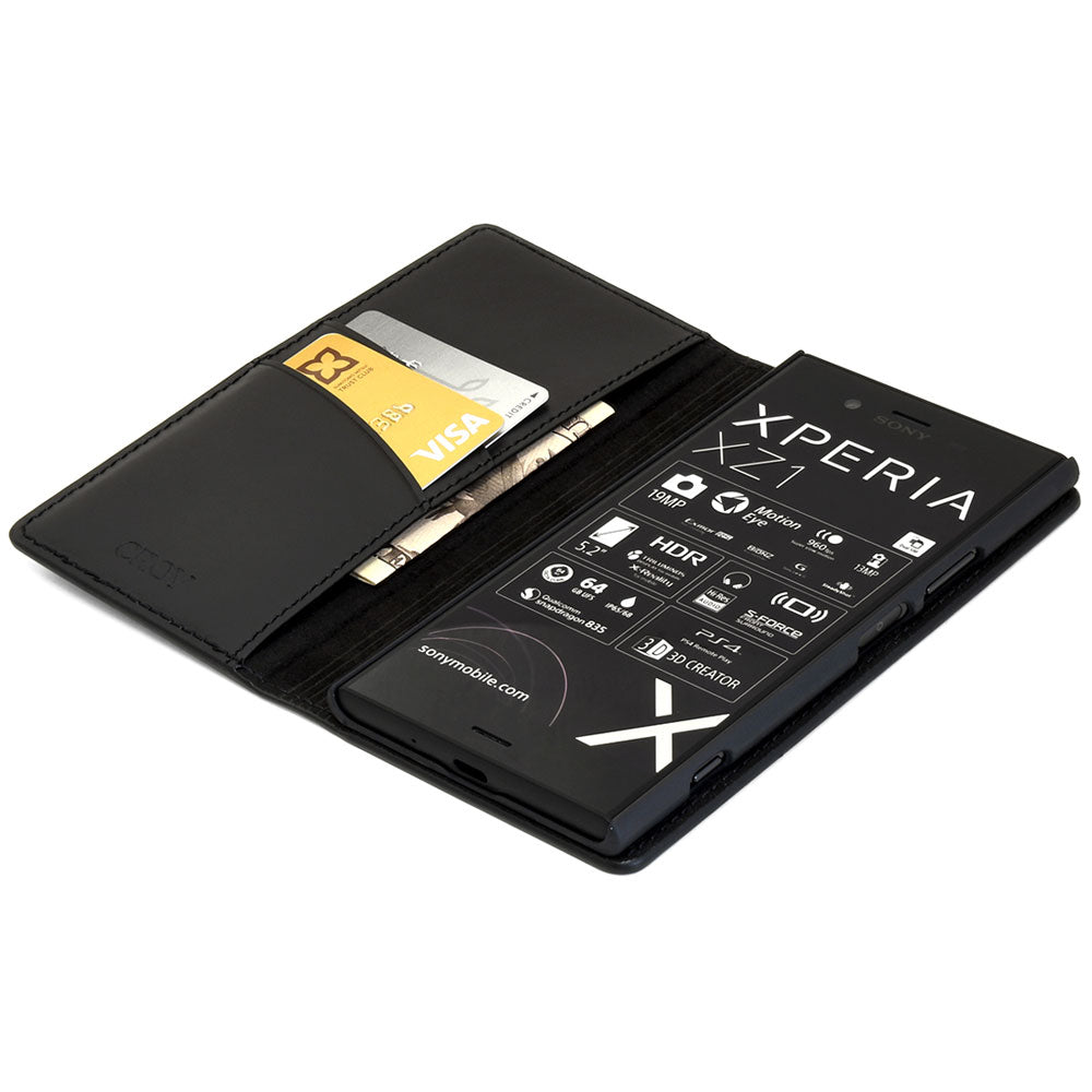 Xperia XZ1 手帳型 ミニマルウォレット レザーケース