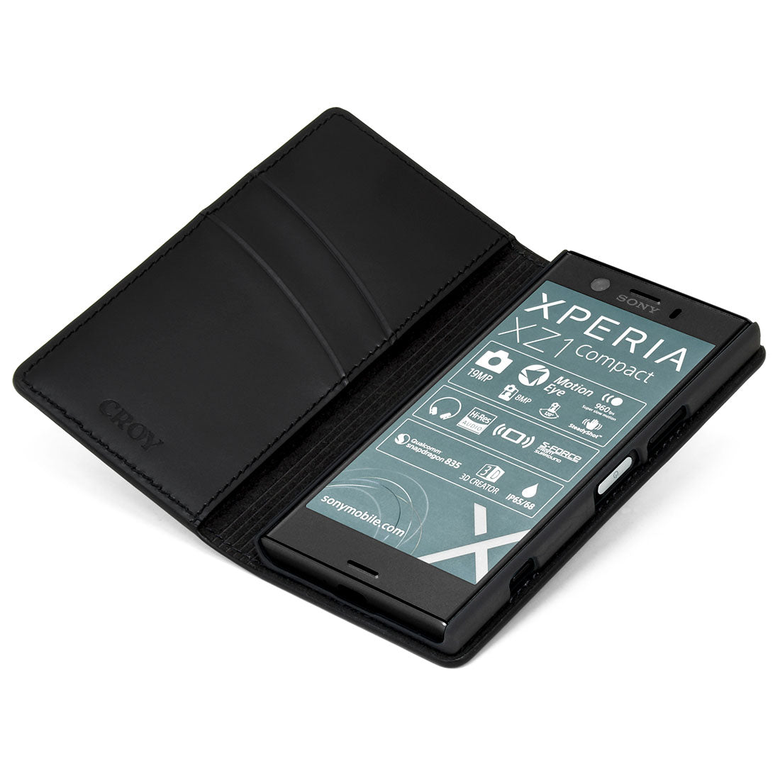Xperia XZ1 Compact 手帳型 ミニマルウォレット レザーケース
